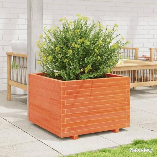 Jardinire cire marron 70x70x49,5 cm bois de pin massif