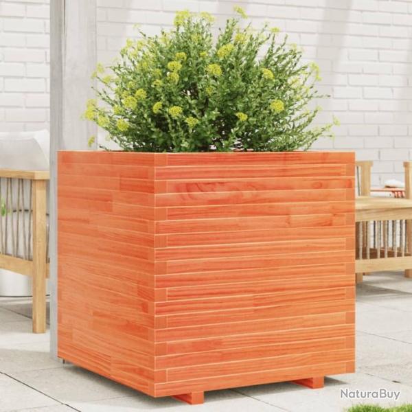 Jardinire cire marron 70x70x72 cm bois de pin massif