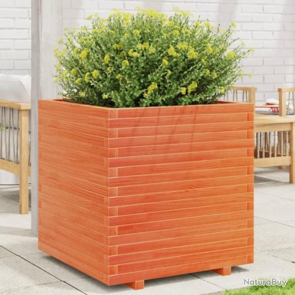 Jardinire cire marron 70x70x72,5 cm bois de pin massif