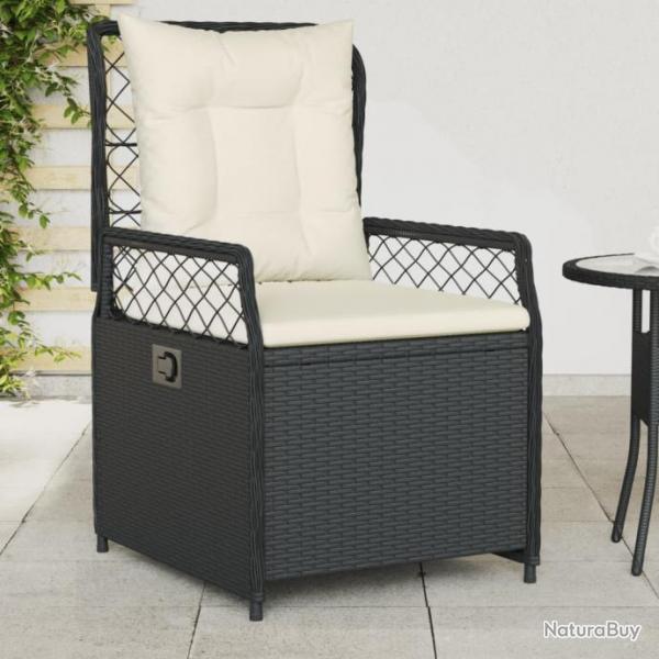 Chaises inclinables de jardin lot de 2 noir rsine tresse