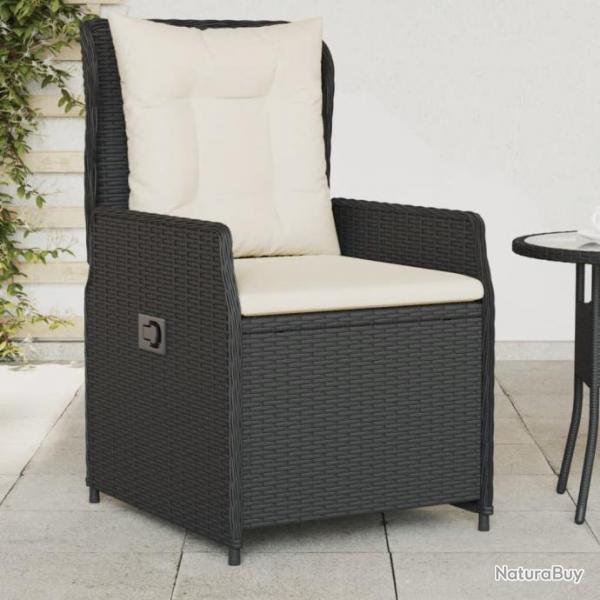 Chaises inclinables de jardin lot de 2 noir rsine tresse