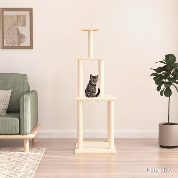 Arbre  chat avec griffoirs en sisal crme 149 cm