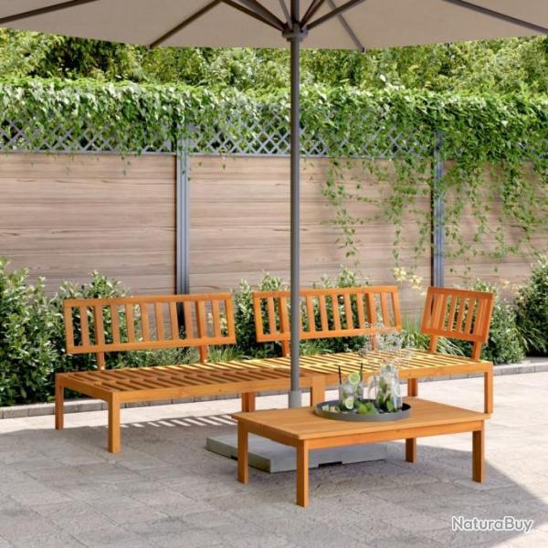 Salon palette de jardin 3 pcs bois d'acacia massif