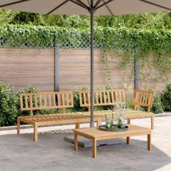 Salon palette de jardin 3 pcs bois d'acacia massif