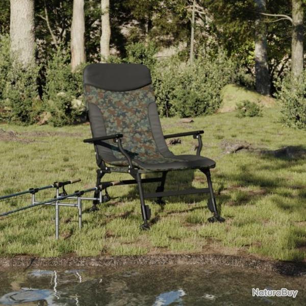 Chaise de pche avec accoudoir pliable camouflage