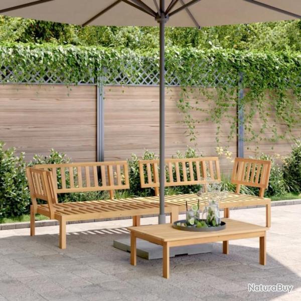 Canaps d'angle palette de jardin 2 pcs bois massif d'acacia