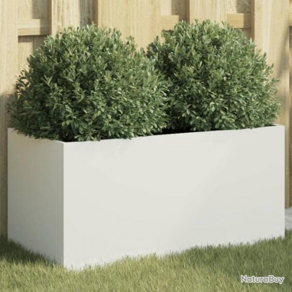 Jardinire blanc 62x30x29 cm acier lamin  froid