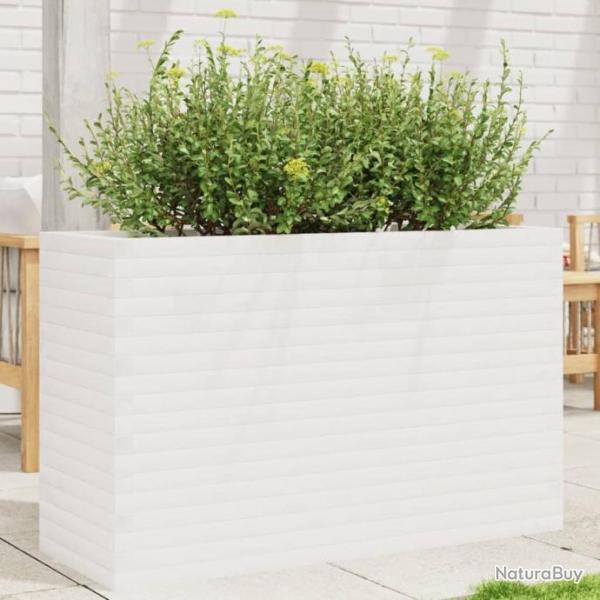 Jardinire blanc 110x40x68,5 cm bois de pin massif