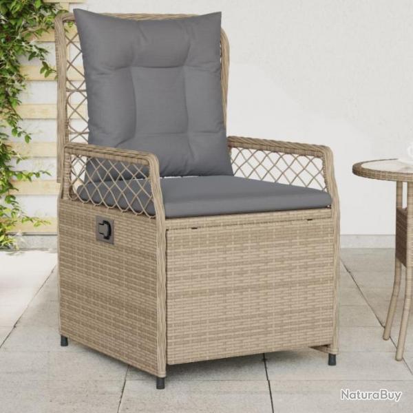 Chaises inclinables de jardin lot de 2 beige rsine tresse