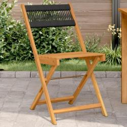 Chaises de bistrot lot de 2 noir bois d'acacia et polypropylène