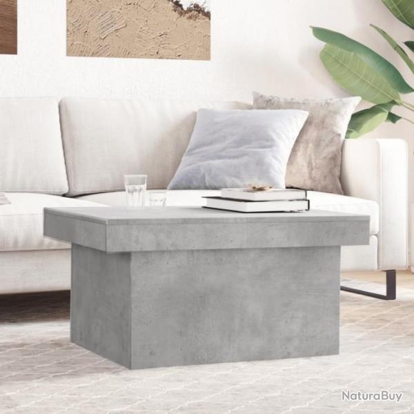 Table basse gris bton 80x55x40 cm bois d'ingnierie