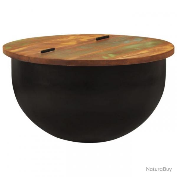 Table basse noir 50x27 cm bois de rcupration massif