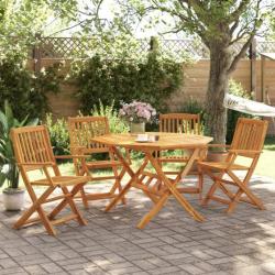 Ensemble à manger de jardin pliable 5 pcs bois massif d'acacia