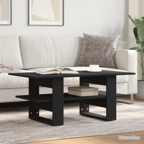 Table basse noir 102x55x42 cm bois d'ingnierie