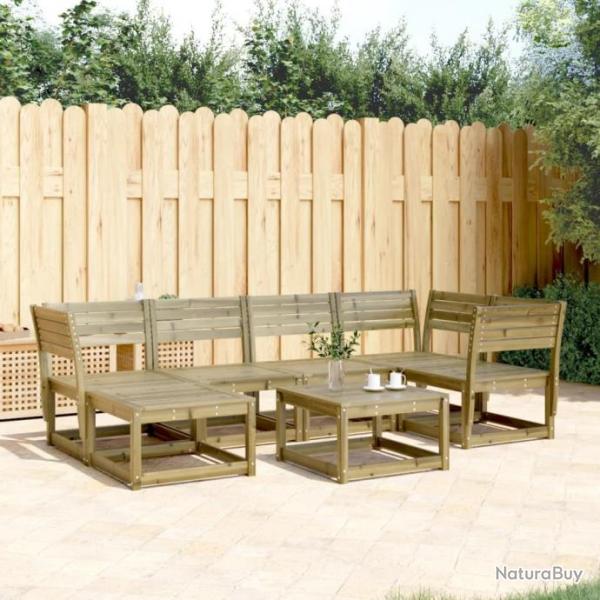 Salon de jardin 6 pcs bois de pin imprgn