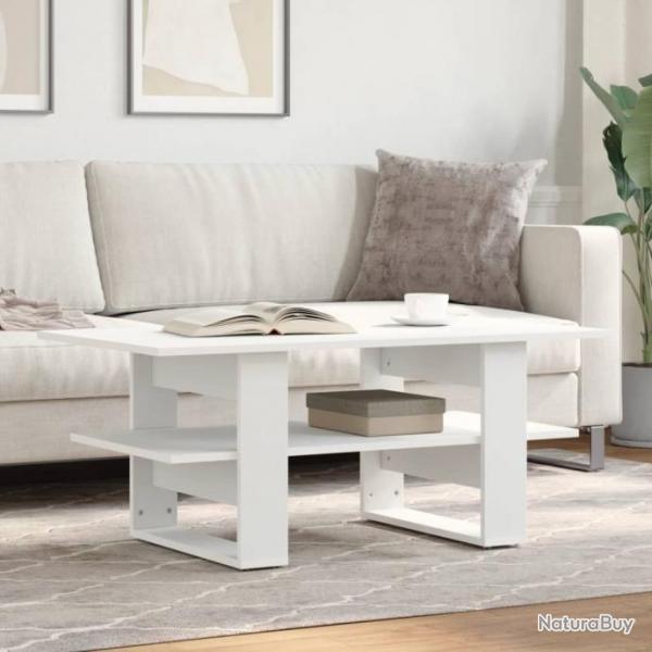 Table basse blanc 102x55x42 cm bois d'ingnierie