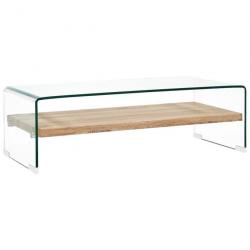 Table basse Clair 98x45x31 cm Verre trempé