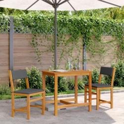 Ensemble de balcon avec coussins 3 pcs bois massif d'acacia