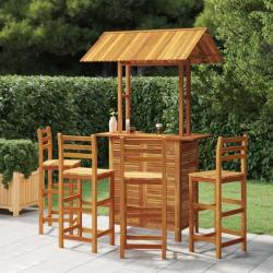 Ensemble de bar de jardin 5 pcs Bois d'acacia solide