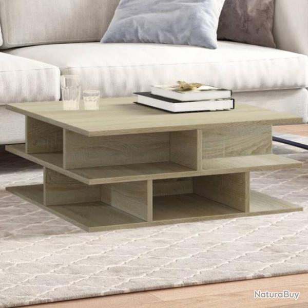 Table basse chne sonoma 70x70x29 cm bois d'ingnierie