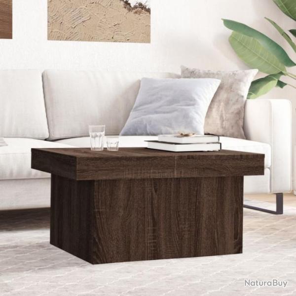 Table basse chne marron 80x55x40 cm bois d'ingnierie