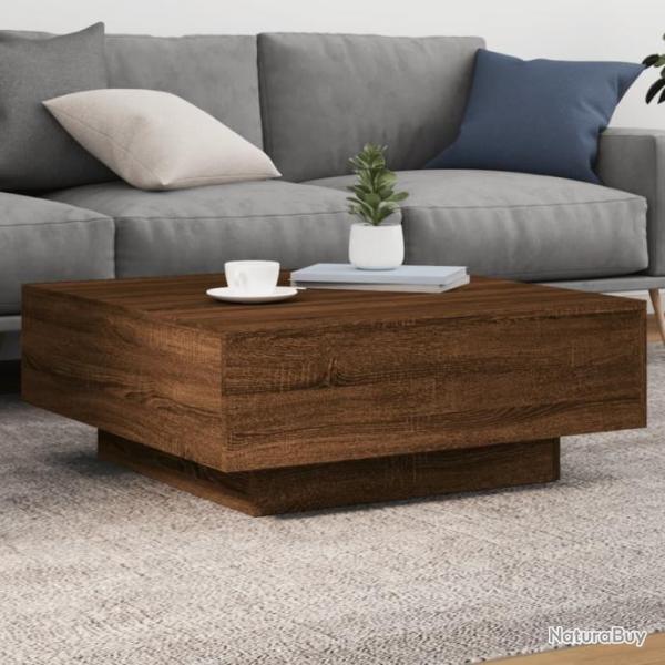 Table basse chne marron 80x80x31 cm bois d'ingnierie