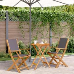 Ensemble de bistro 3 pcs anthracite tissu et bois massif