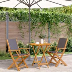 Ensemble de bistro 3 pcs anthracite tissu et bois massif