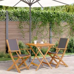 Ensemble de bistro 3 pcs anthracite tissu et bois massif