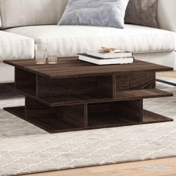 Table basse chne marron 70x70x29 cm bois d'ingnierie