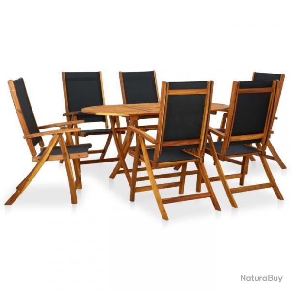 Mobilier  dner d'extrieur 7 pcs en Bois d'acacia solide