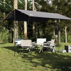 Bâche de camping gris et orange 360x294 cm imperméable