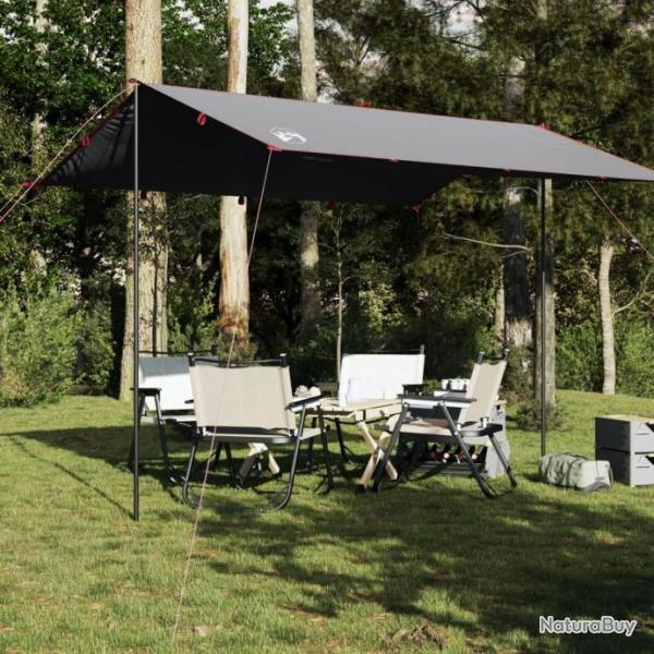 Bche de camping gris et orange 360x294 cm impermable