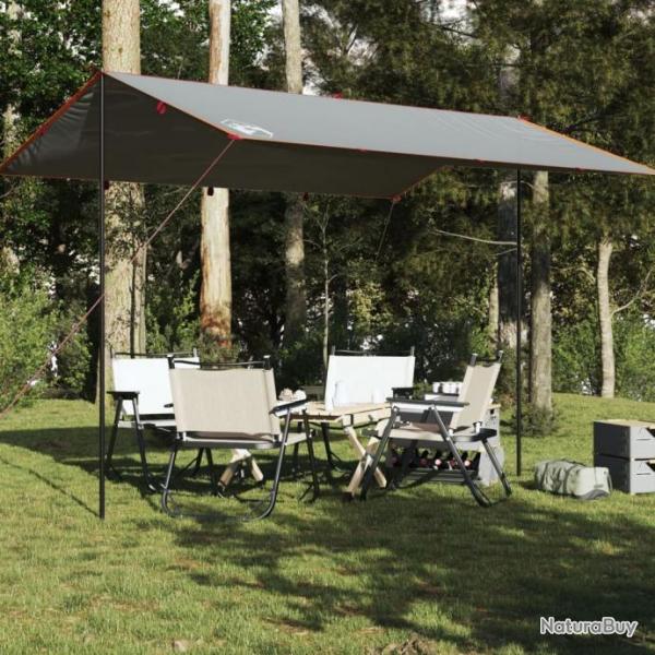 Bche de camping gris et orange 400x294 cm impermable