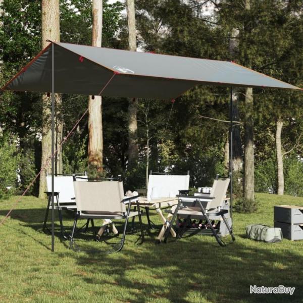 Bche de camping gris et orange 360x294 cm impermable