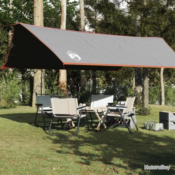 Bche de camping gris et orange 500x294 cm impermable