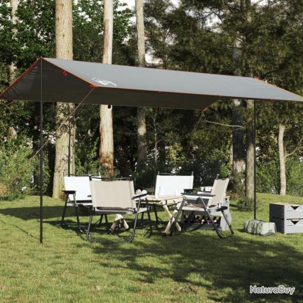 Bche de camping gris et orange 500x294 cm impermable