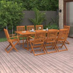 Mobilier à dîner de jardin 9 pcs Bois d'acacia massif