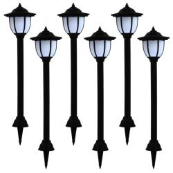 Lampes solaires à LED d'extérieur 6 pcs Noir