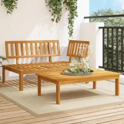 Salon de jardin palette 2 pcs bois massif d'acacia