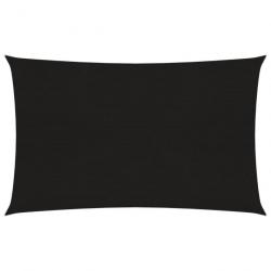 Voile d'ombrage 160 g/m² rectangulaire noir 6x8 m PEHD