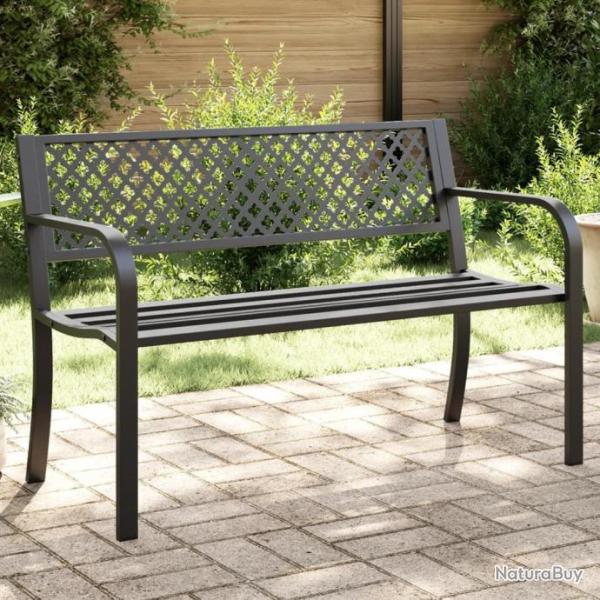 Banc de jardin 119 cm noir acier