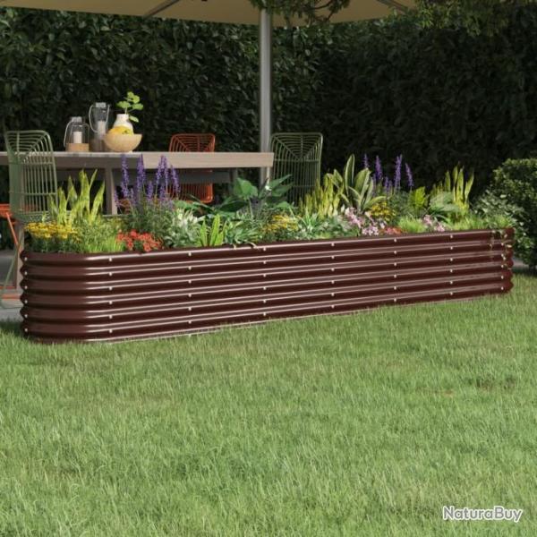 Lit surlev de jardin Acier enduit de poudre marron