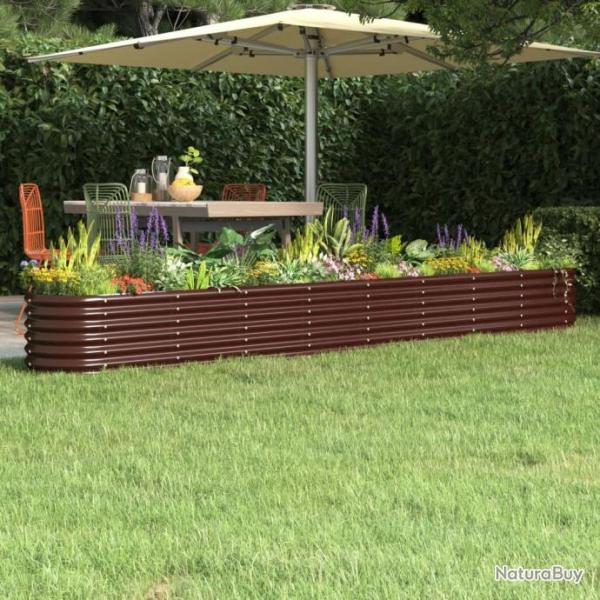 Lit surlev de jardin Acier enduit de poudre marron