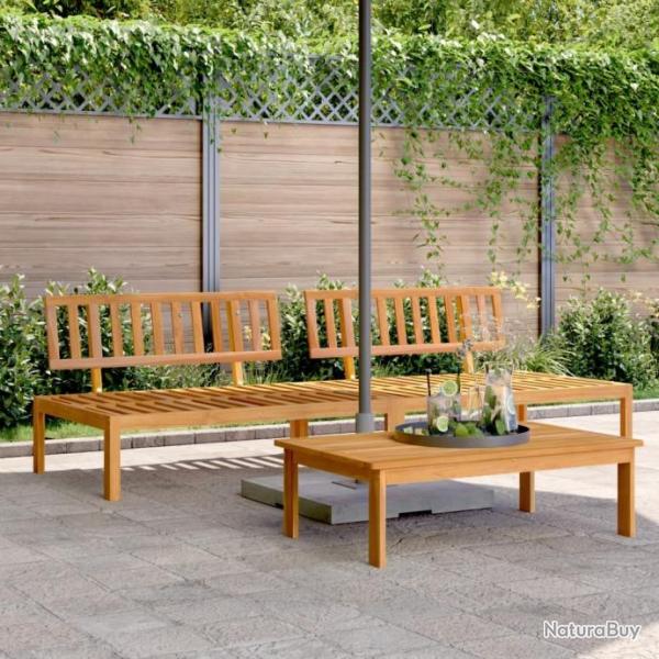 Canaps centraux palette de jardin 2 pcs bois massif d'acacia