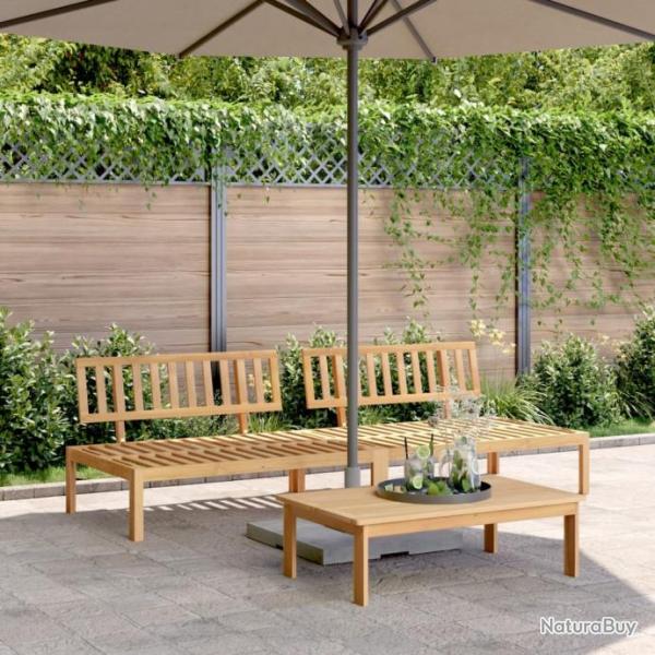 Canaps centraux palette de jardin 2 pcs bois massif d'acacia