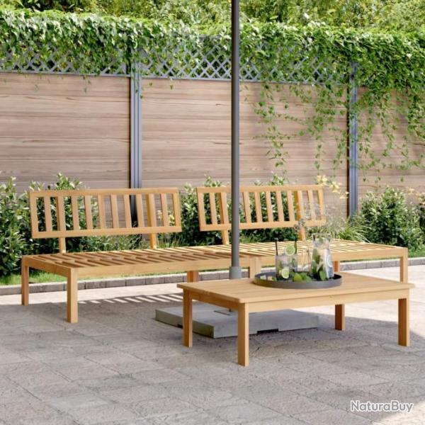 Canaps centraux palette de jardin 2 pcs bois massif d'acacia