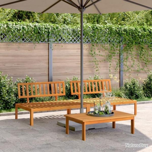 Canaps centraux palette de jardin 2 pcs bois massif d'acacia