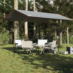 Bâche de camping gris et orange 400x294 cm imperméable