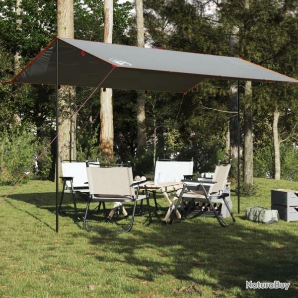 Bche de camping gris et orange 400x294 cm impermable